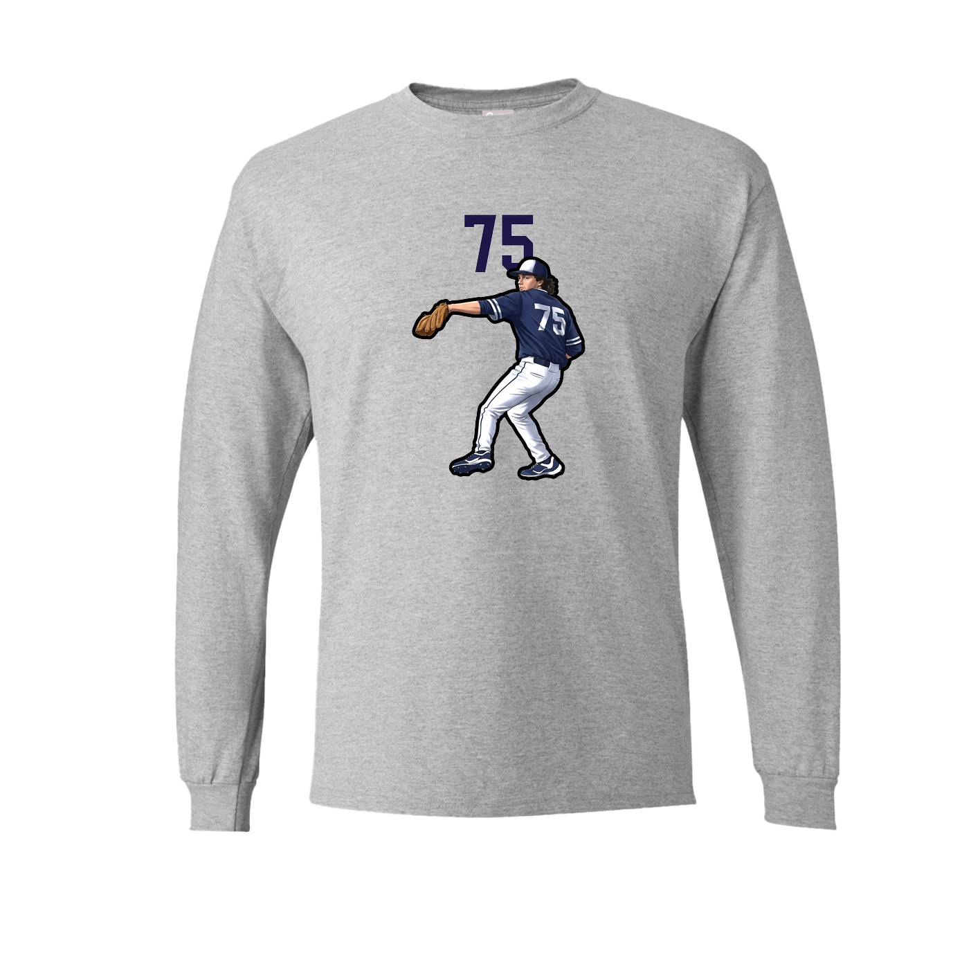 Long Sleeve Tee — Number Top in Grey