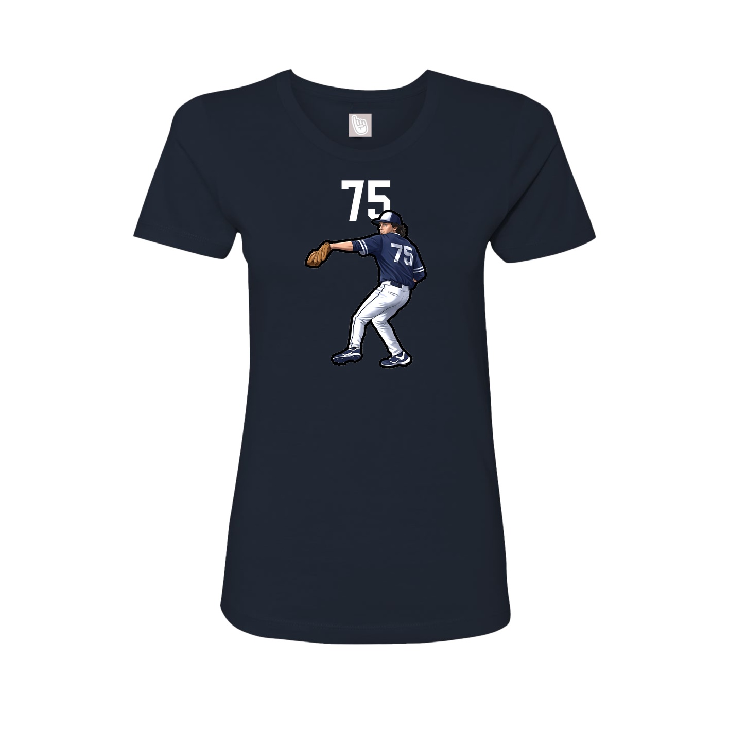 Fitted Women's Tee — Number Top in Navy