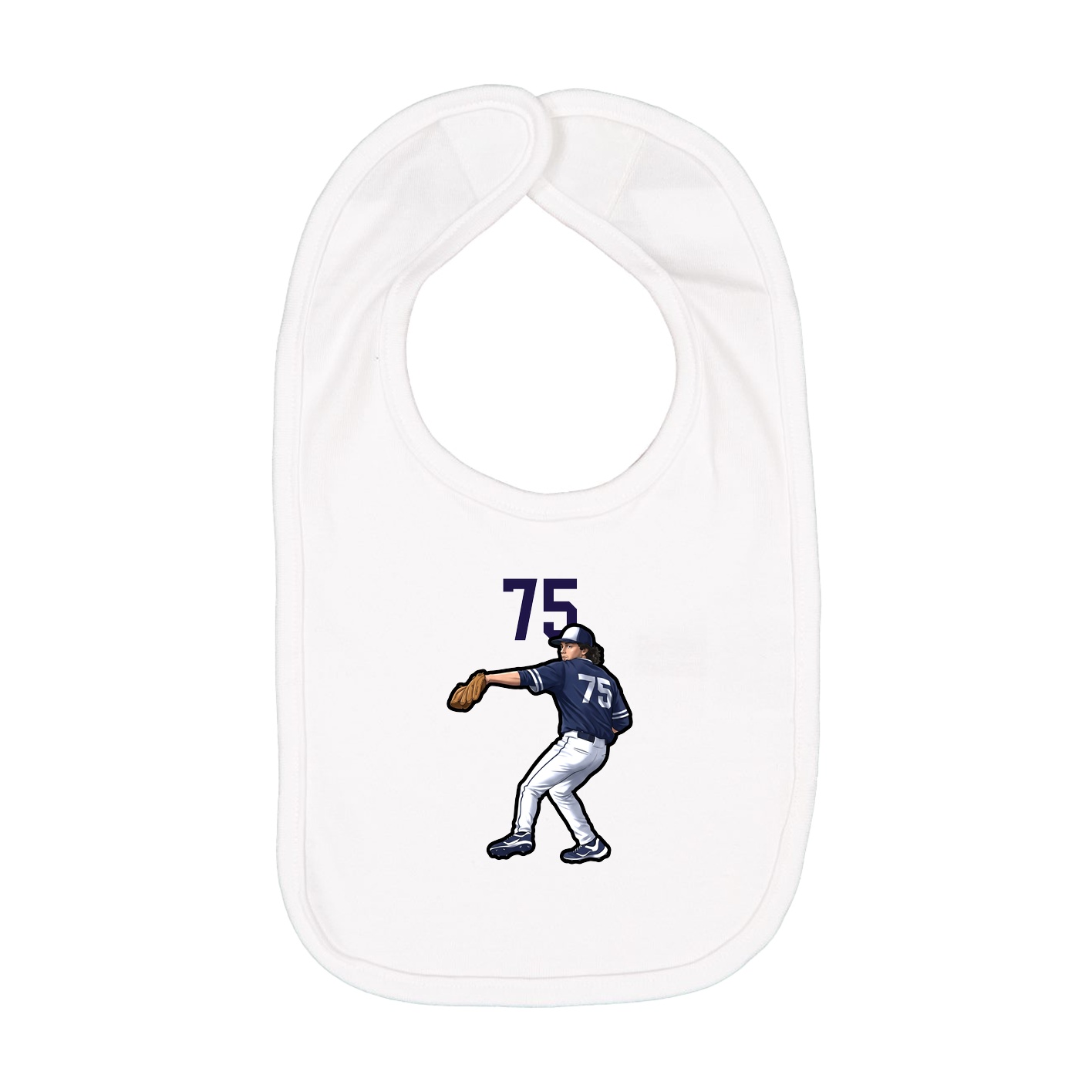 Infant Bib — Number Top in White
