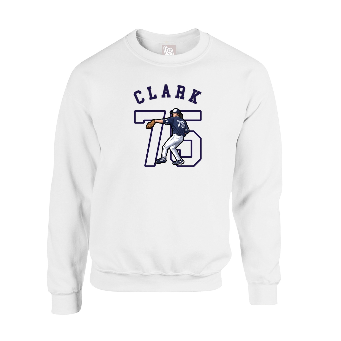 Fleece Crew — Shirsey Arch in White