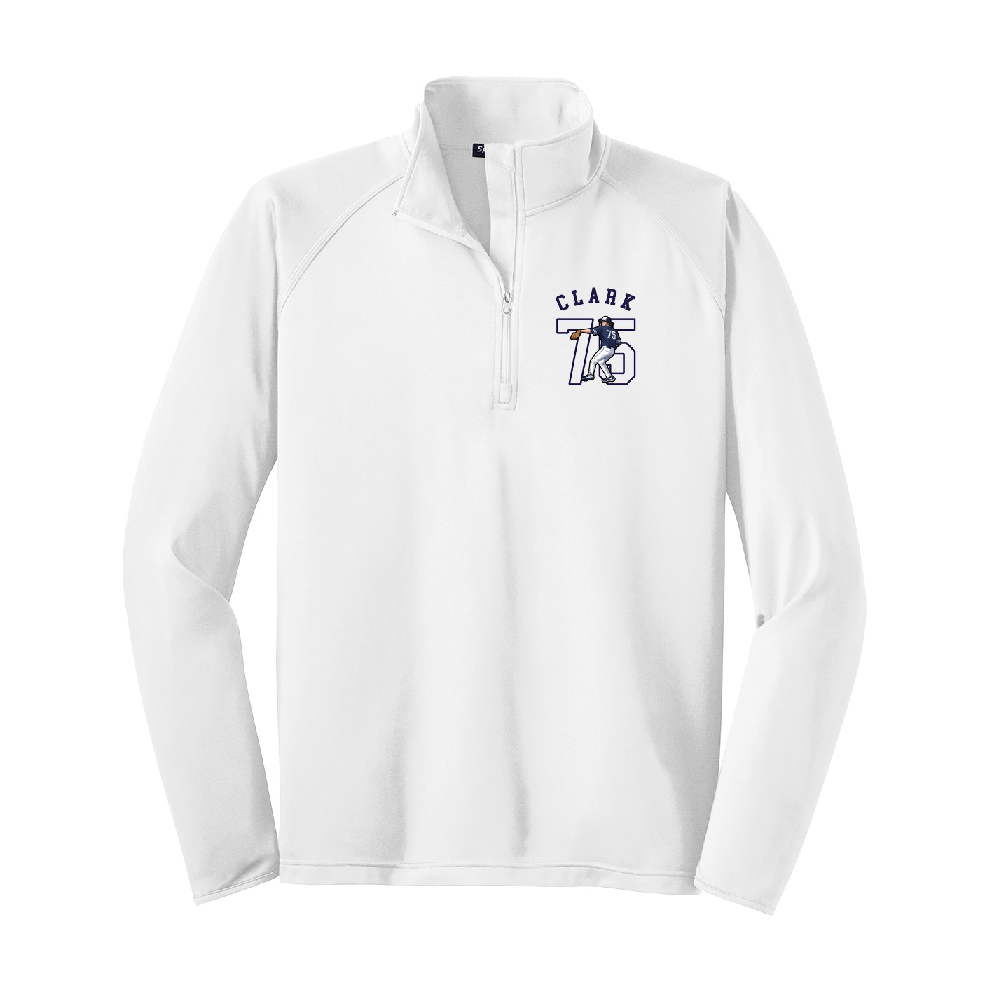 Q-Zip Pullover — Shirsey Arch in White