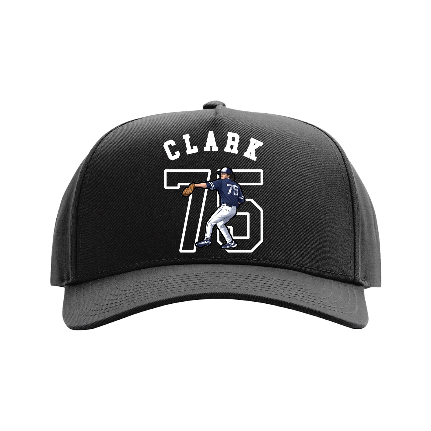 Full Fabric Five-Panel Champ Cap — Shirsey Arch in Black