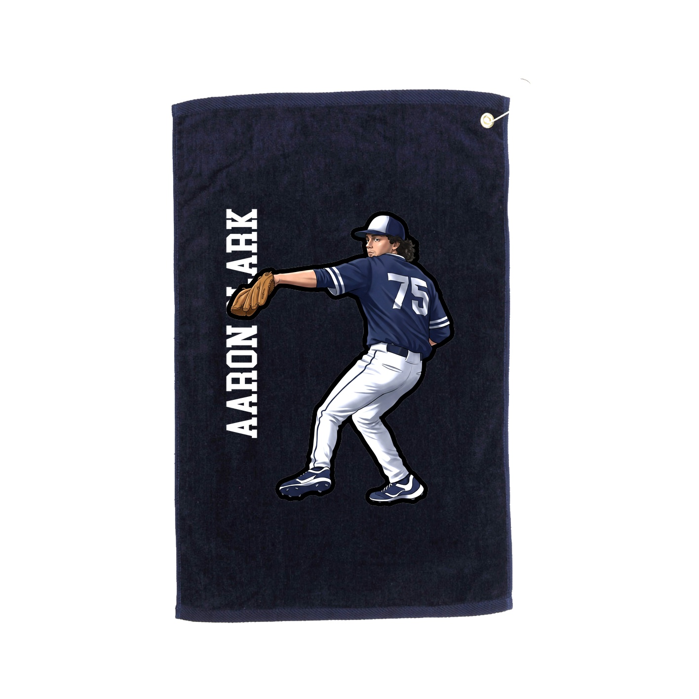 Golf Towel — Name Vertical in Navy