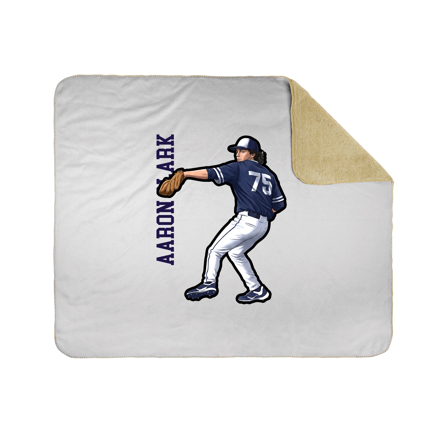 Throw Blanket — Name Vertical in White