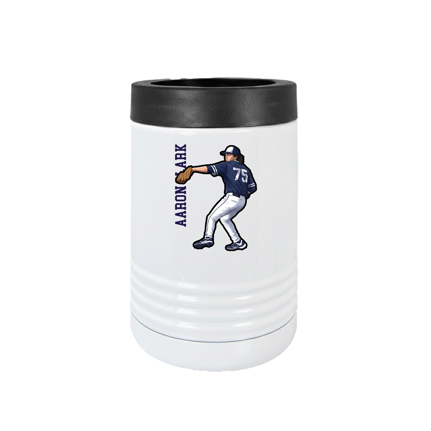 Beverage Holder — Name Vertical in White