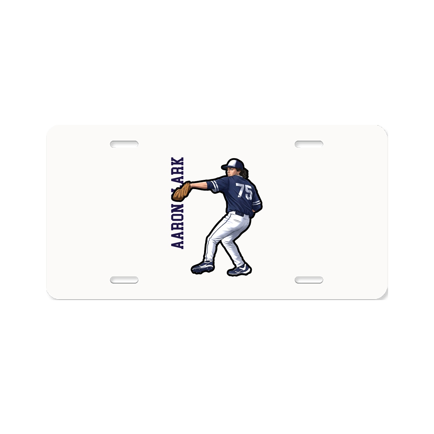 License Plate — Name Vertical in Classic