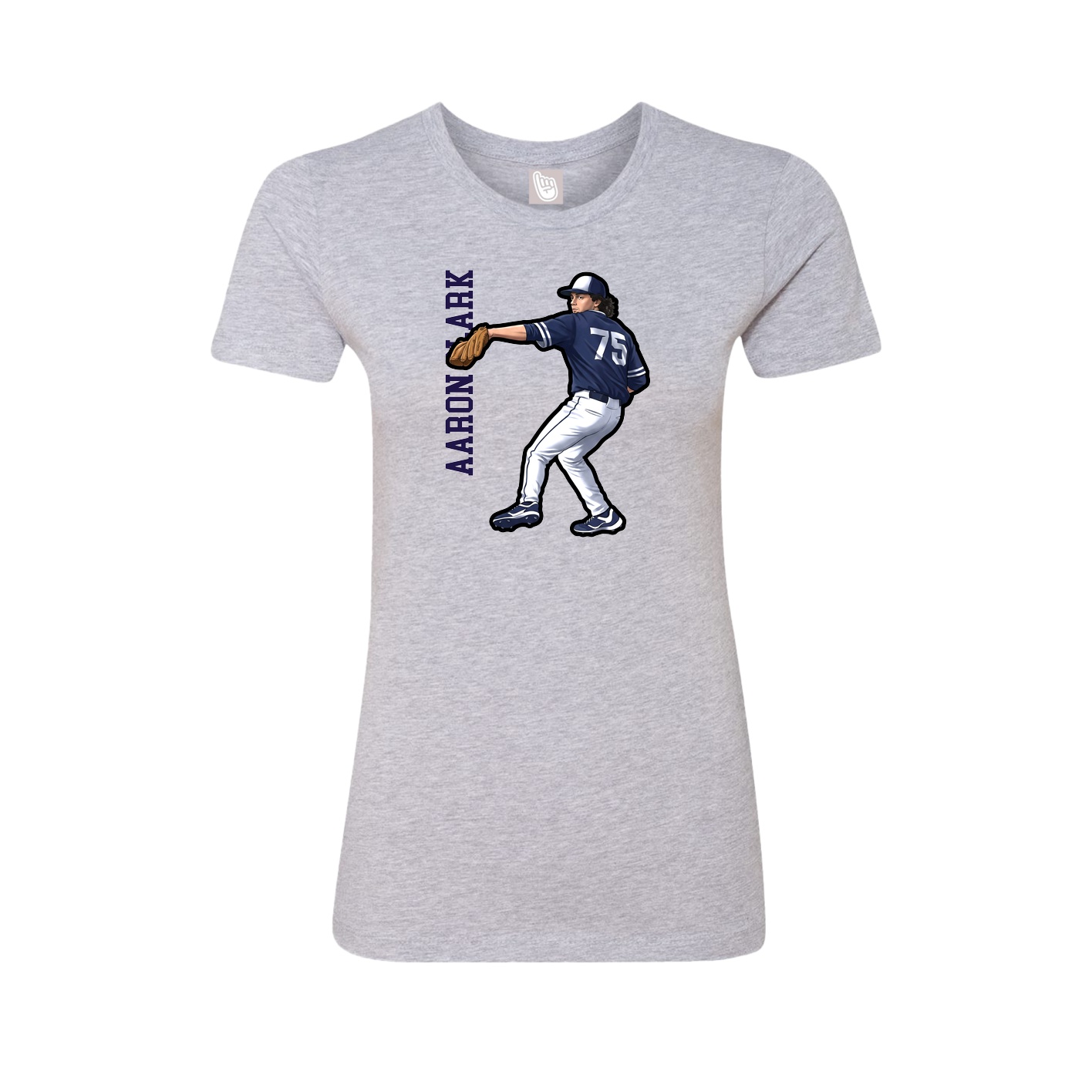 Womens Tee — Name Vertical in Grey