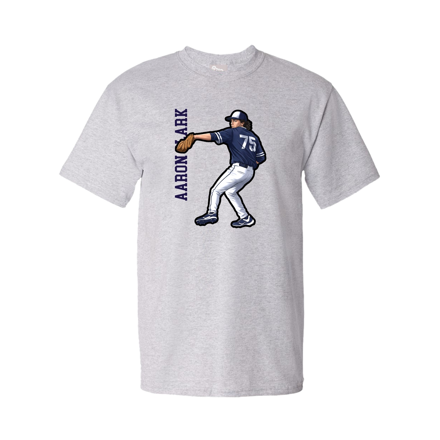 Youth Tee — Name Vertical in Grey