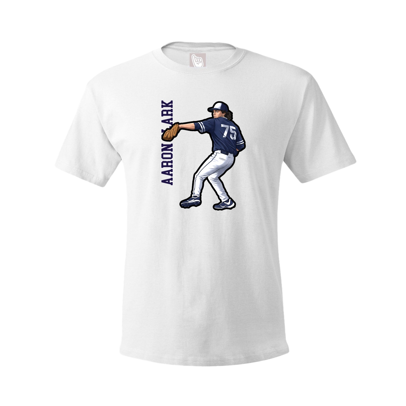 Youth Tee — Name Vertical in White
