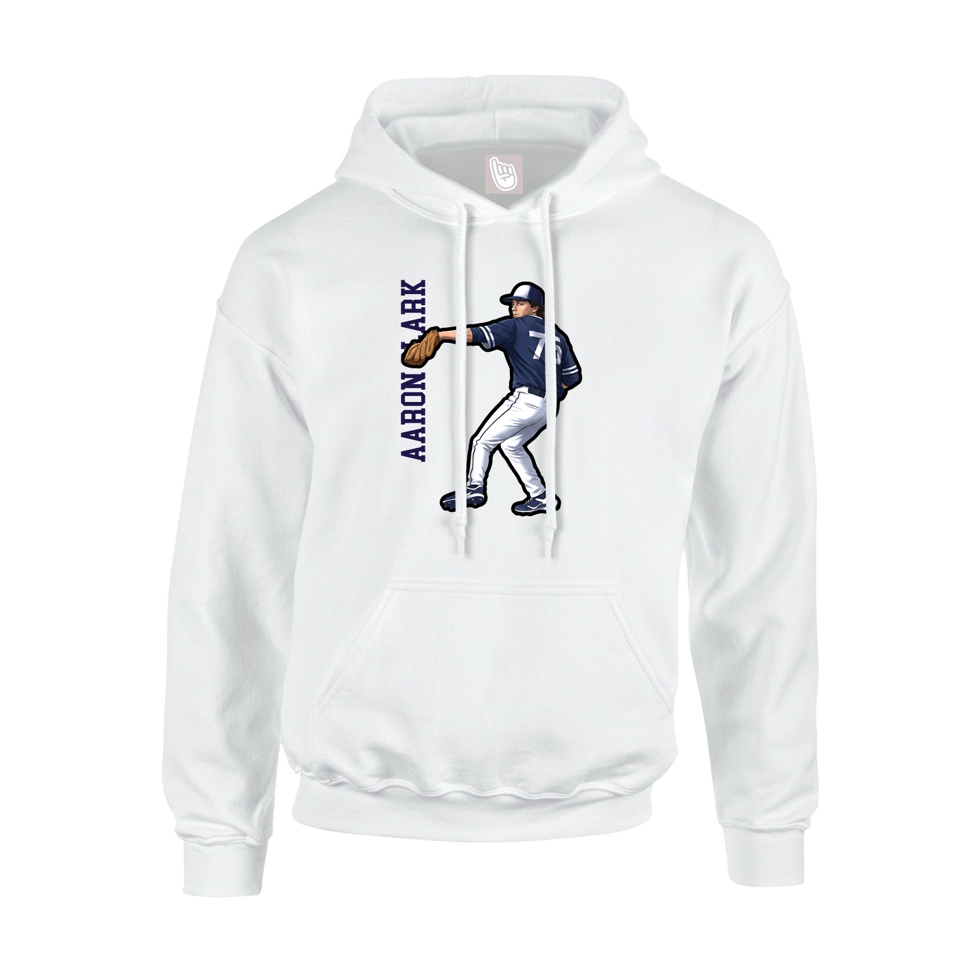 Hoodie — Name Vertical in White