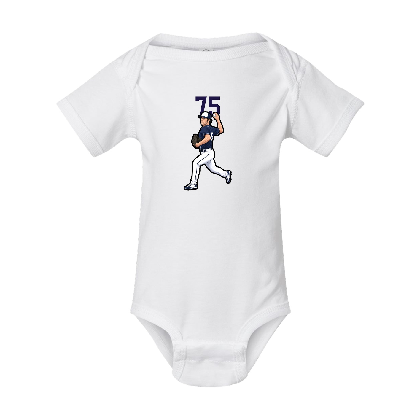 Baby Onesie — Number Top in White