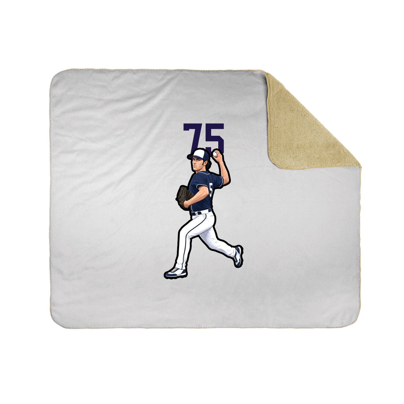 Throw Blanket — Number Top in White