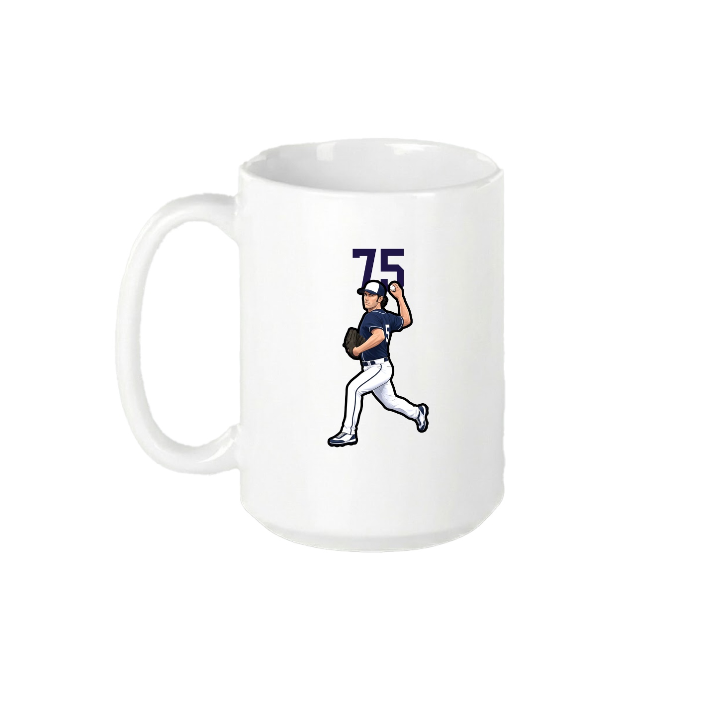 15oz Coffee Mug — Number Top in White