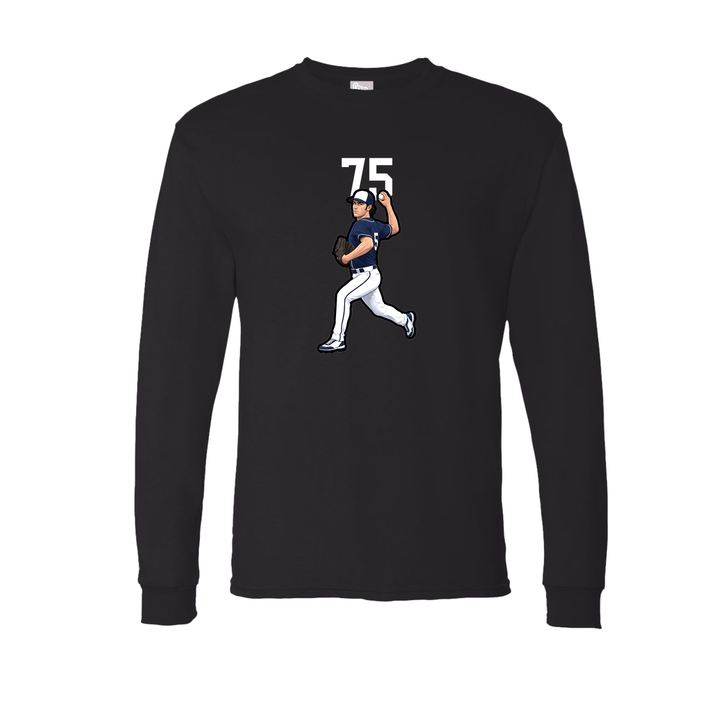 Long Sleeve Tee — Number Top in Black