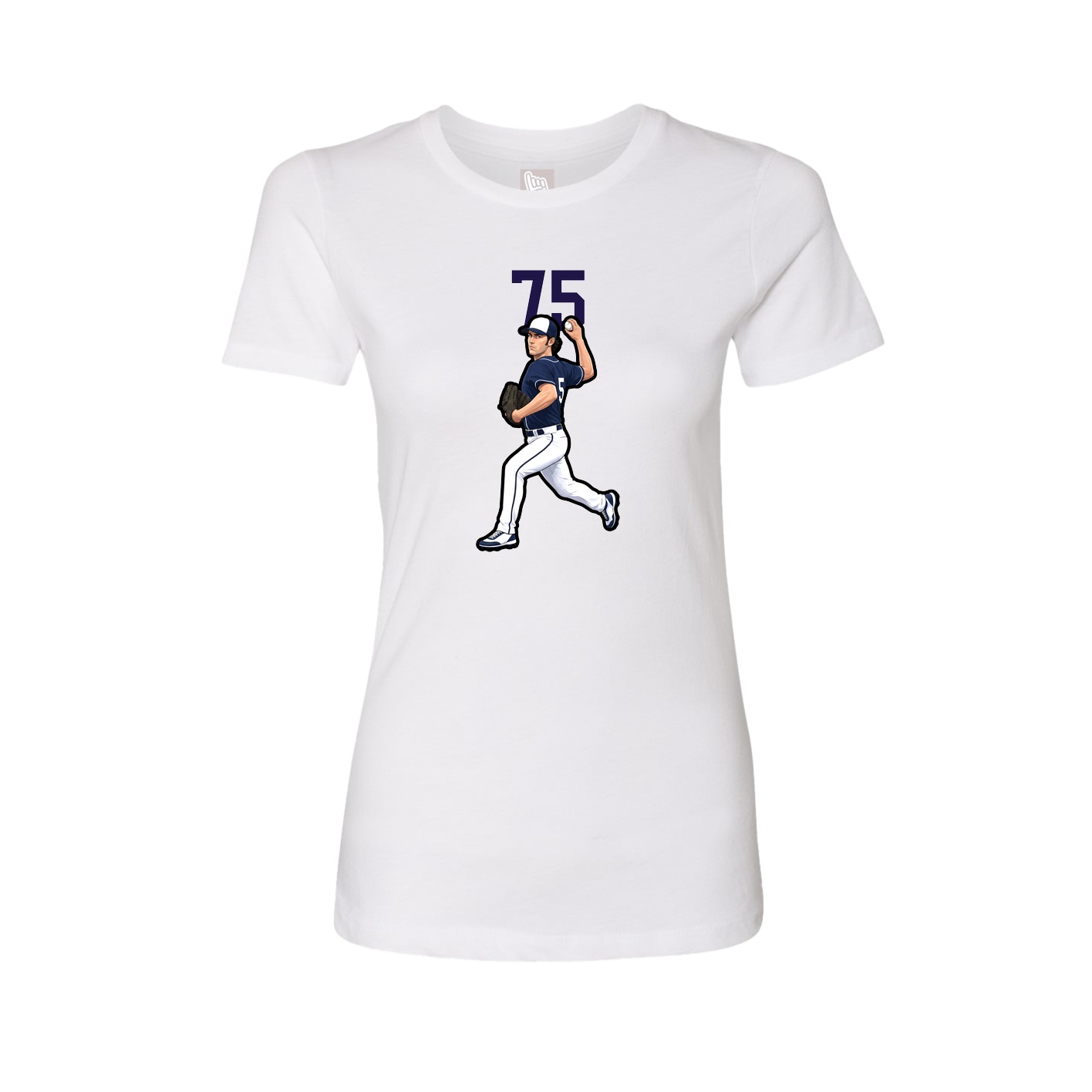 Fitted Women's Tee — Number Top in White
