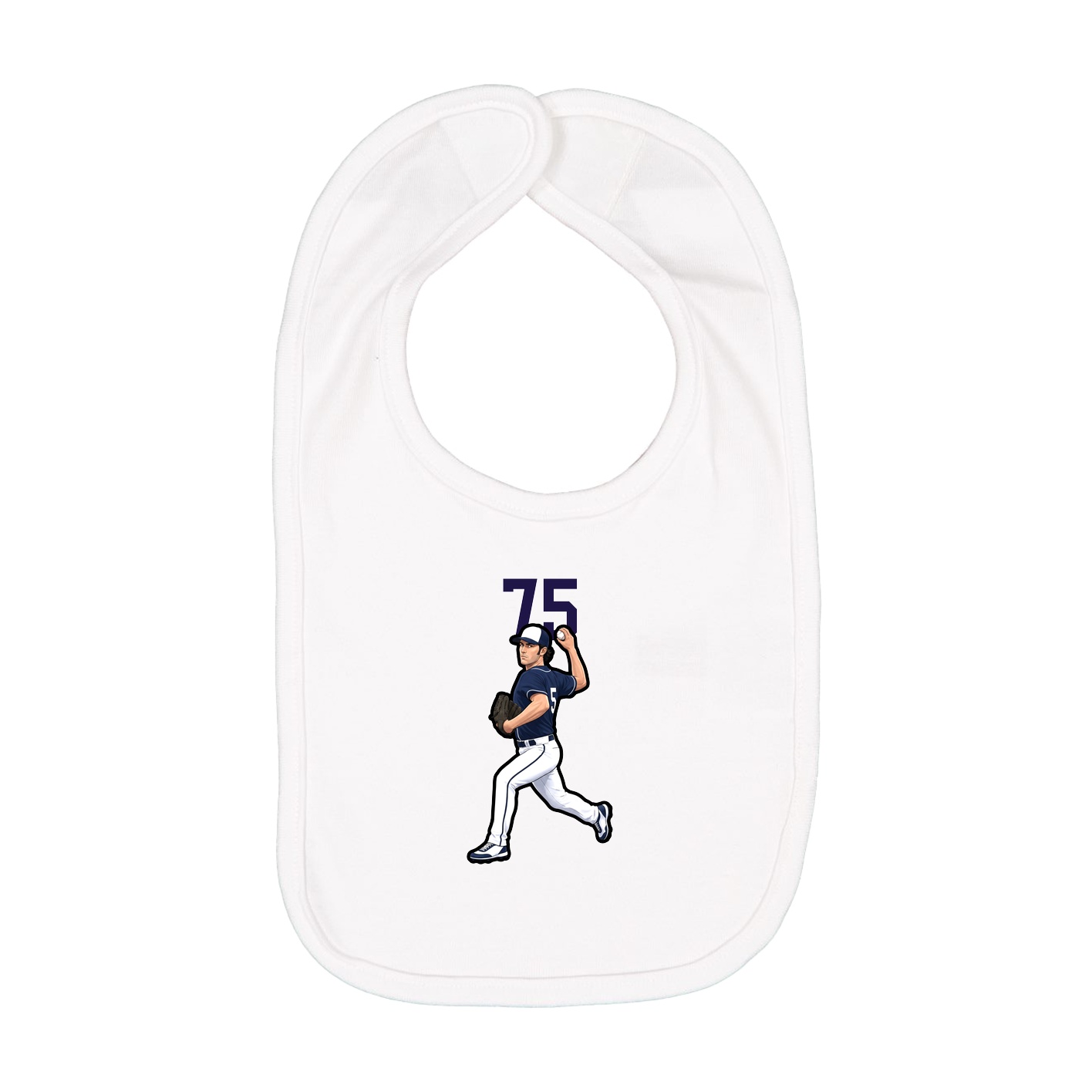 Infant Bib — Number Top in White