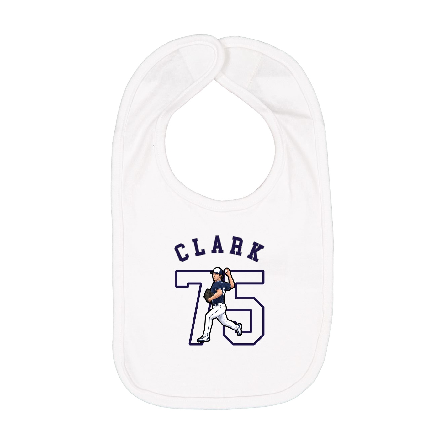 Infant Bib — Shirsey Arch in White