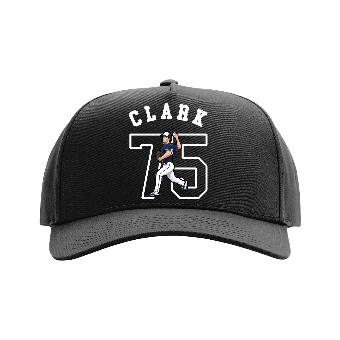 Full Fabric Five-Panel Champ Cap — Shirsey Arch in Black