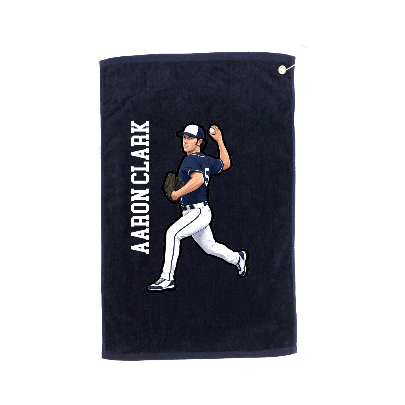 Golf Towel — Name Vertical in Navy