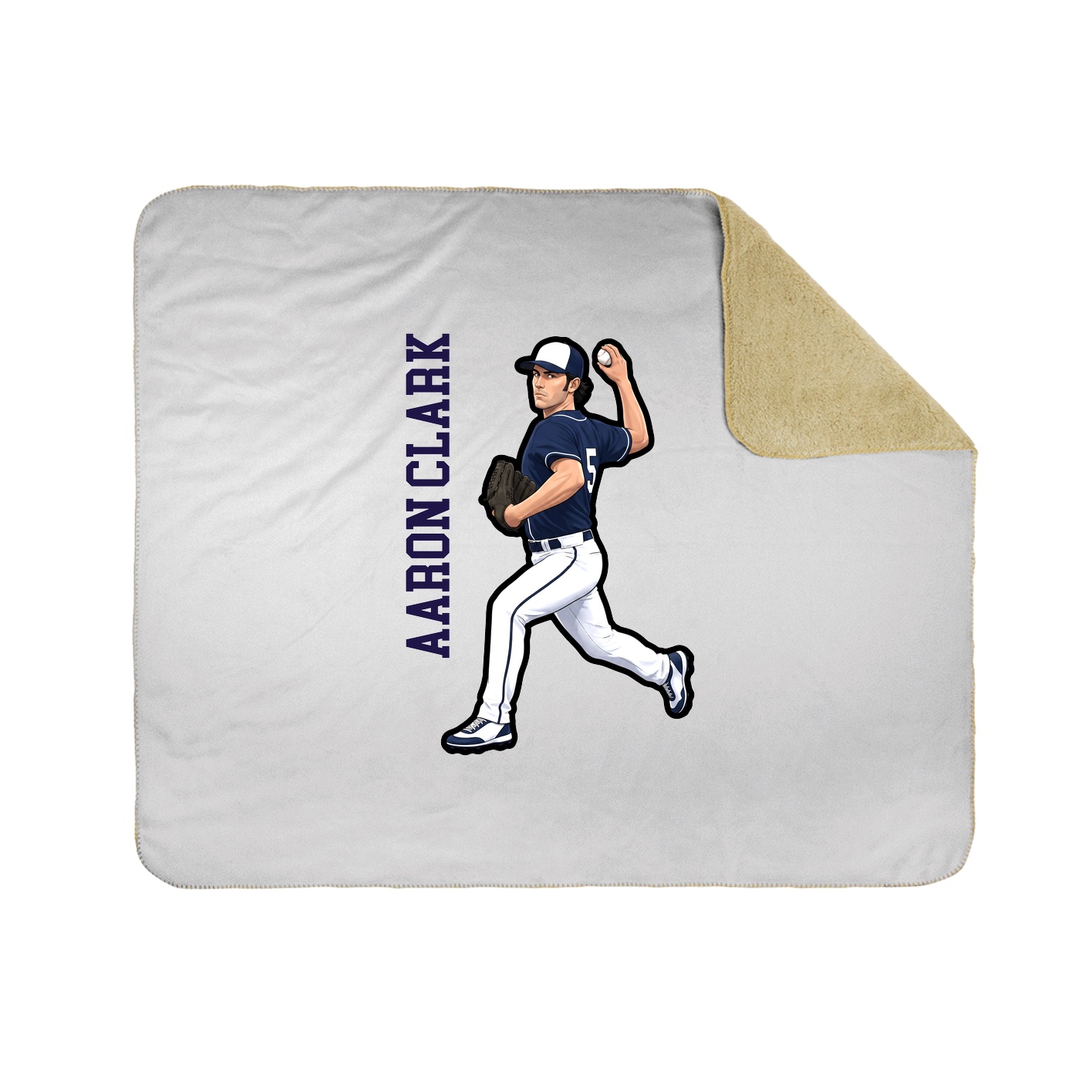 Throw Blanket — Name Vertical in White