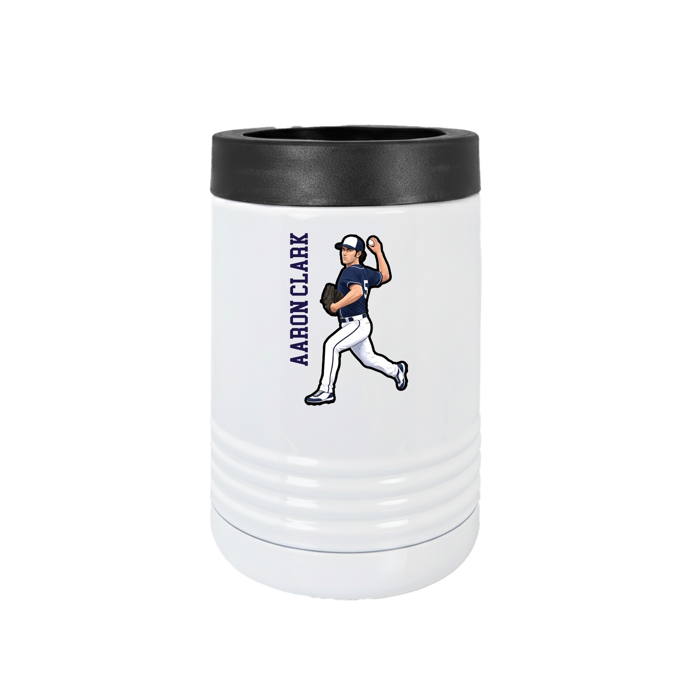 Beverage Holder — Name Vertical in White