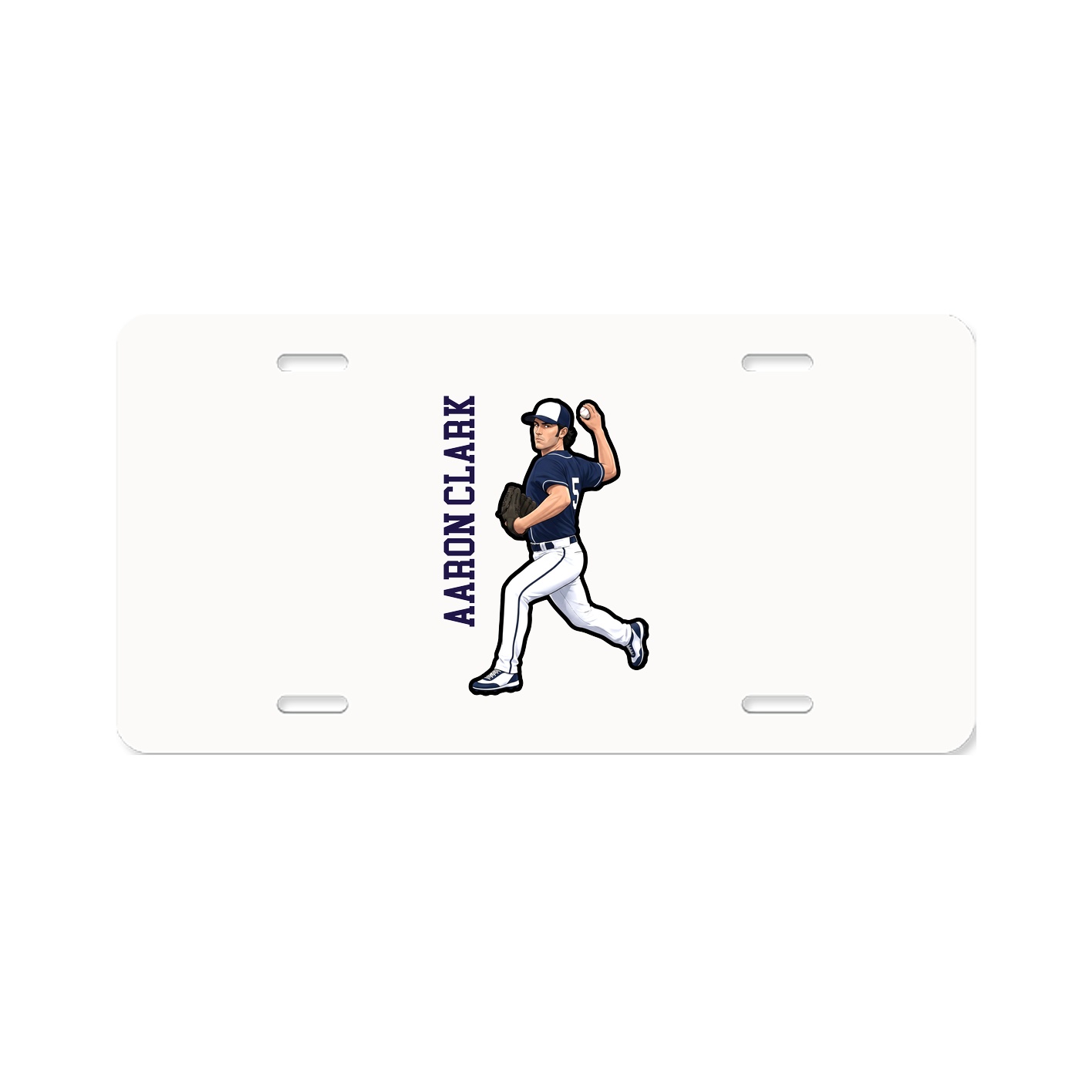 License Plate — Name Vertical in Classic