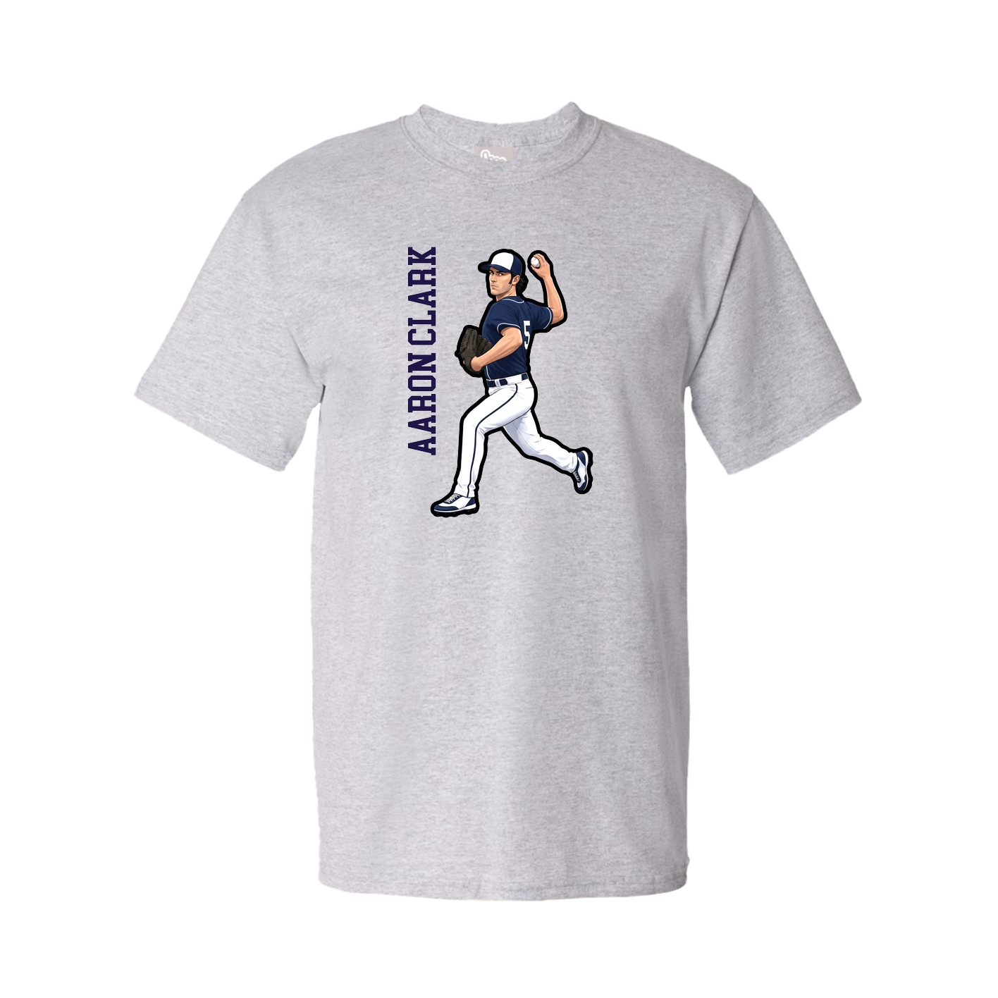 Tee — Name Vertical in Grey