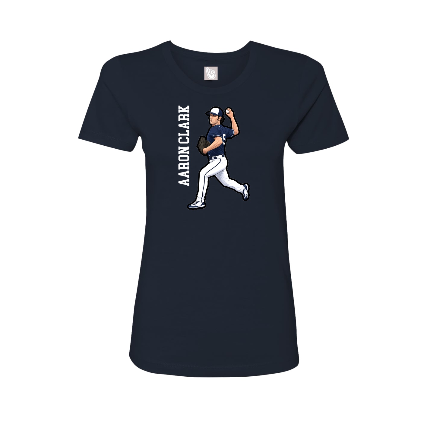 Womens Tee — Name Vertical in Navy