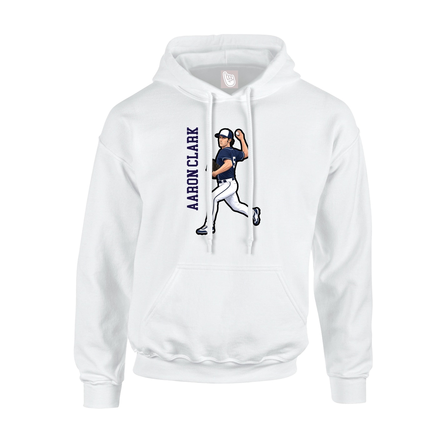 Hoodie — Name Vertical in White