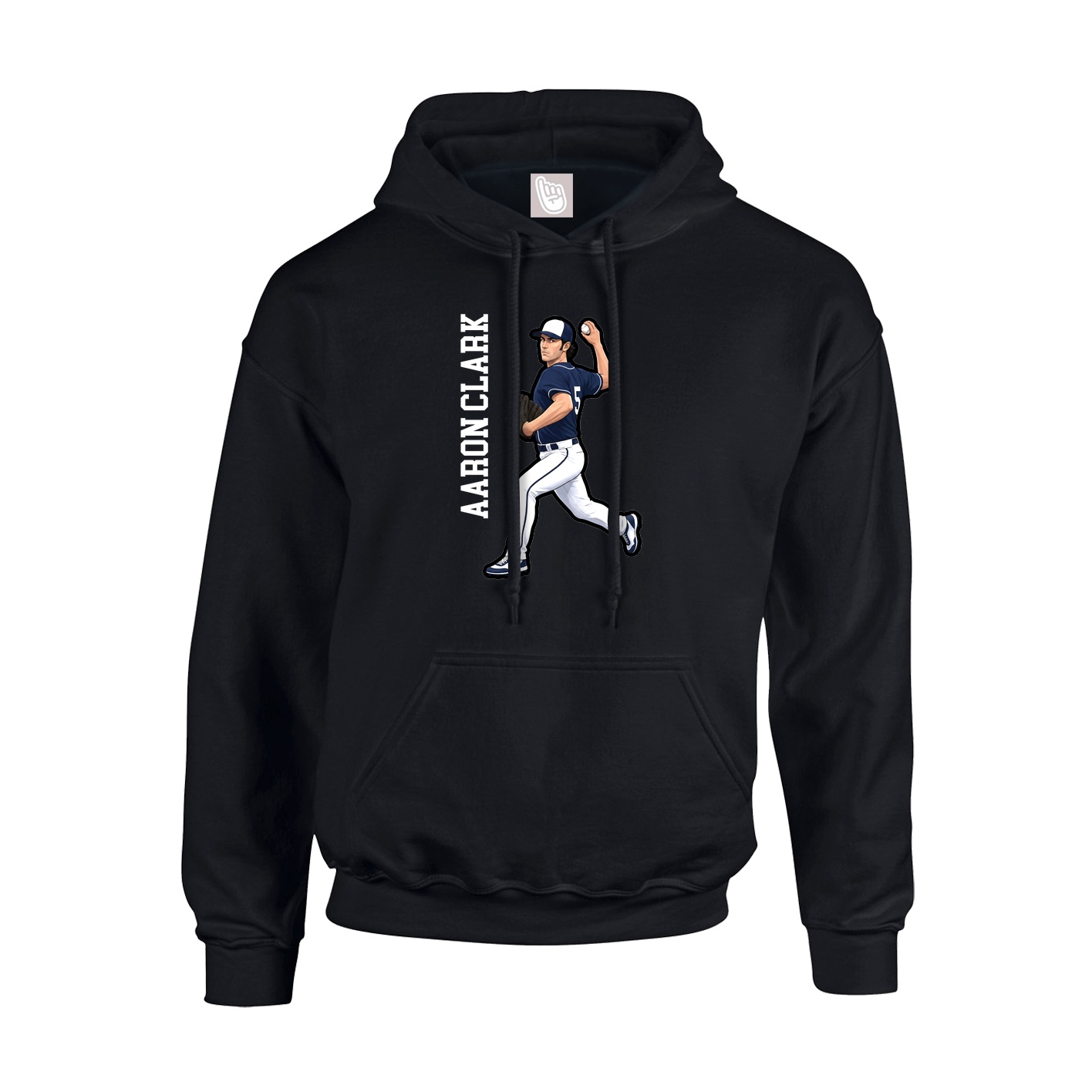 Youth Hoodie — Name Vertical in Black