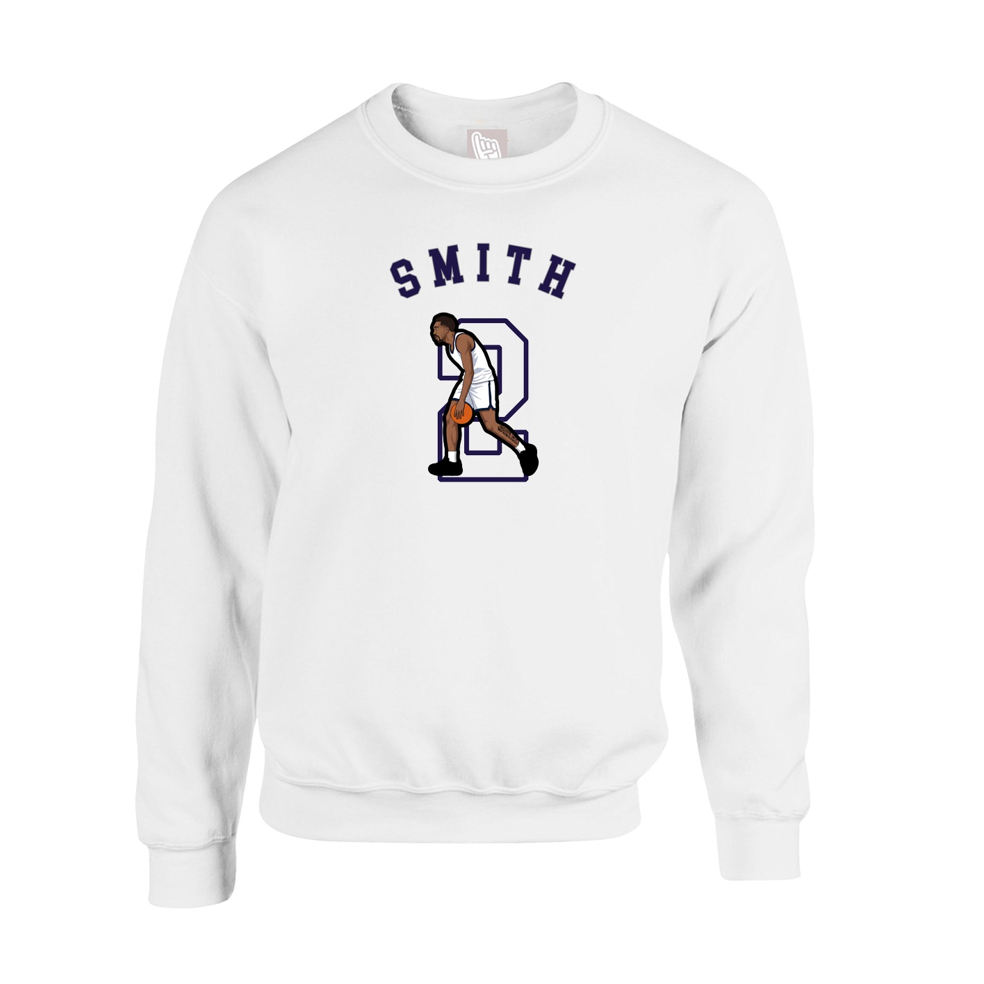 Fleece Crew — Shirsey Arch in White