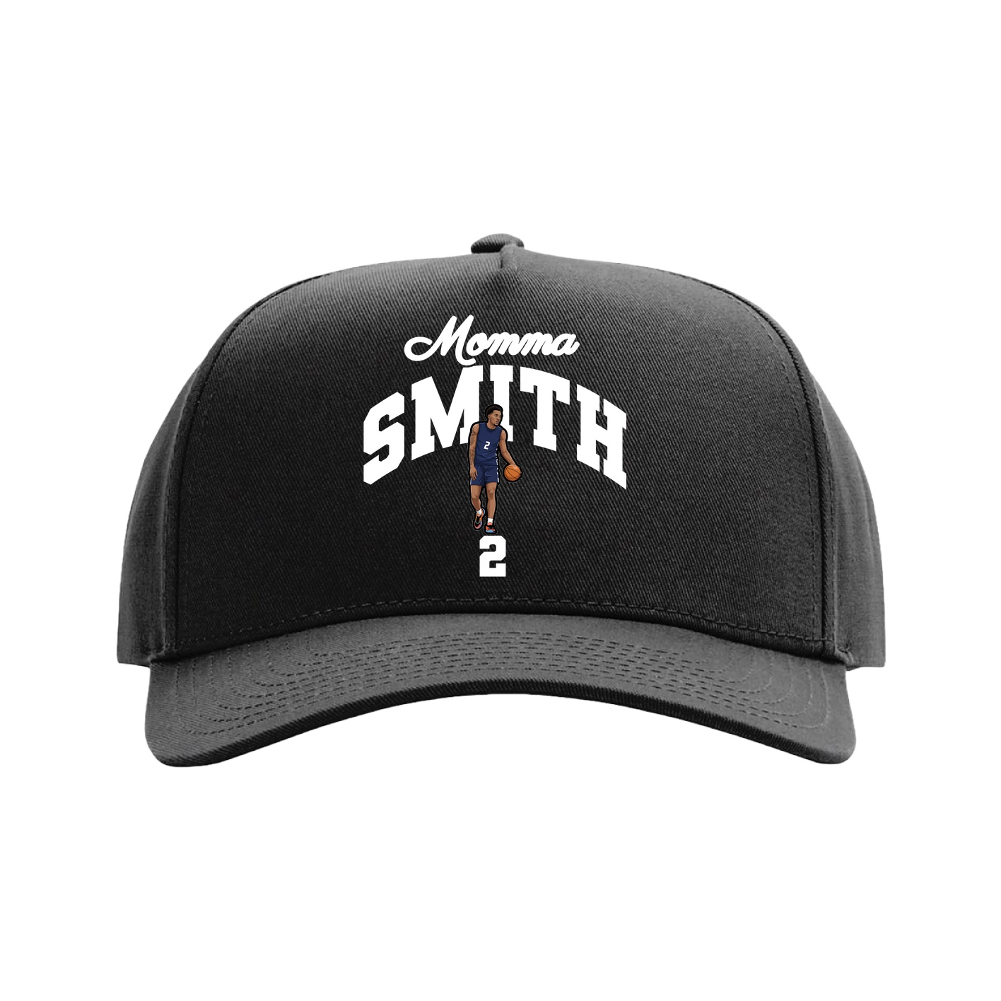 Full Fabric Five-Panel Champ Cap — Mothers Day Arch in Black