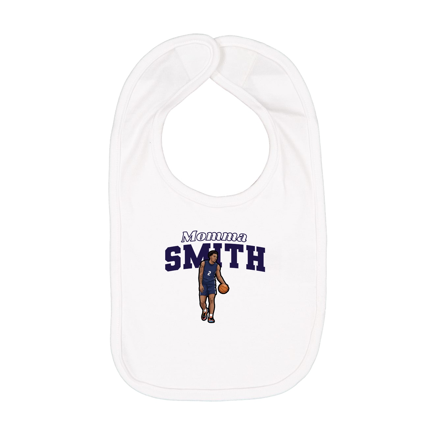 Infant Bib — Mothers Day Block in White