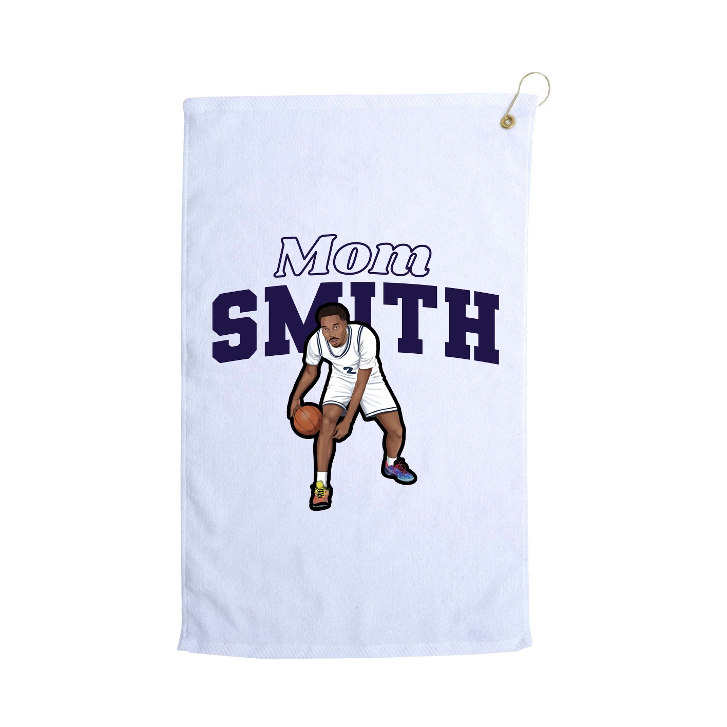 Golf Towel — Mothers Day Block in White