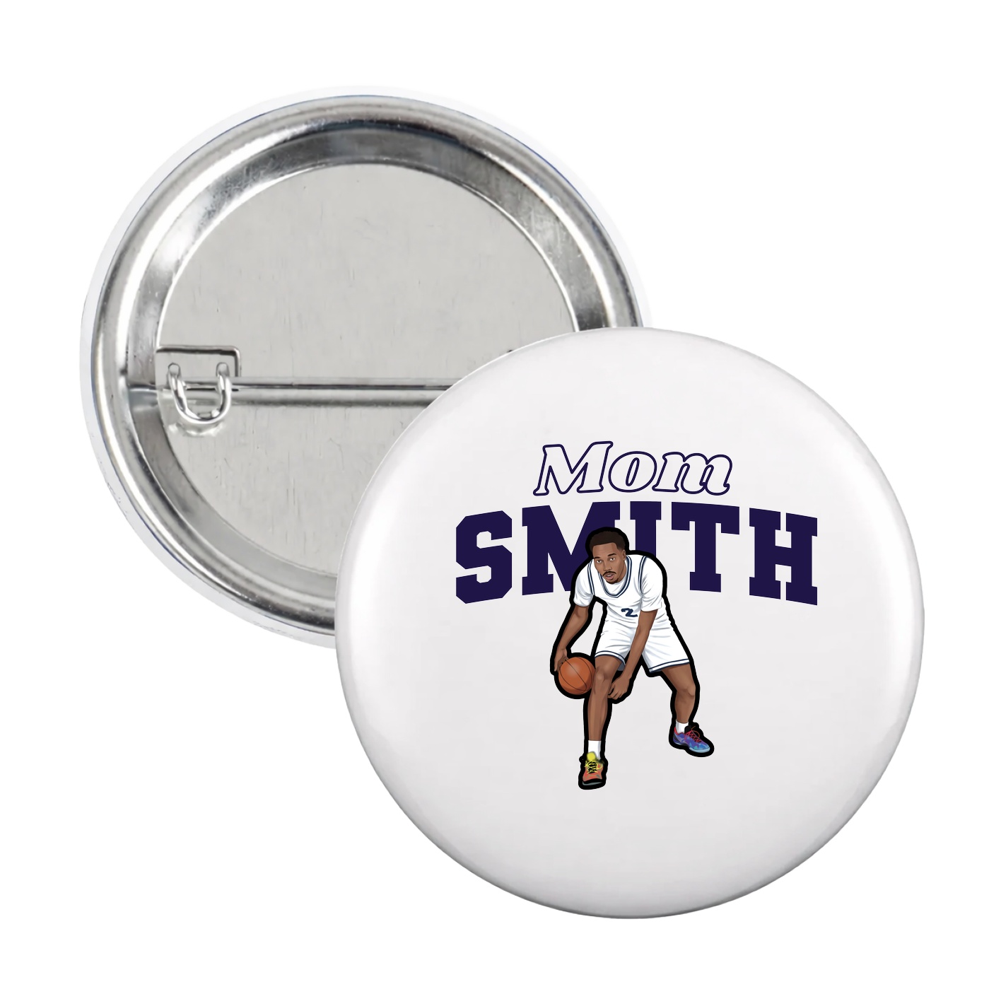 Game Day Button — Mothers Day Block in White