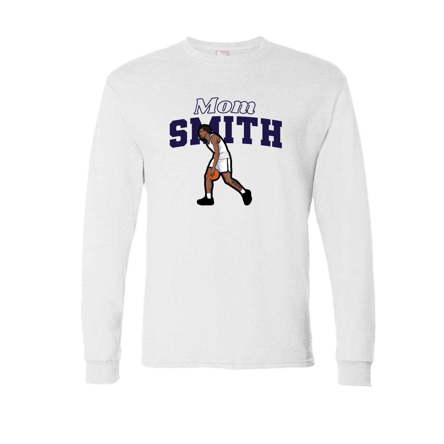 Long Sleeve Tee — Mothers Day Block in White