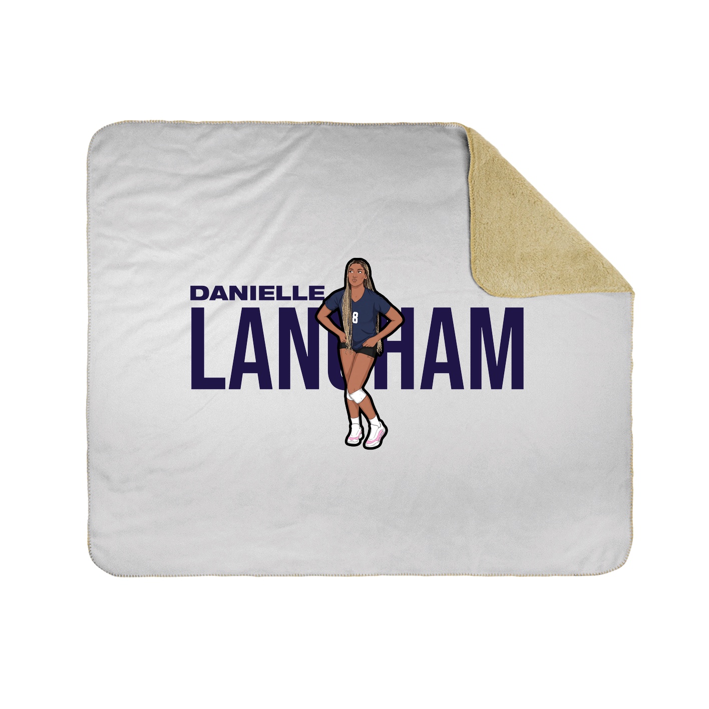 Throw Blanket — Player Name in White