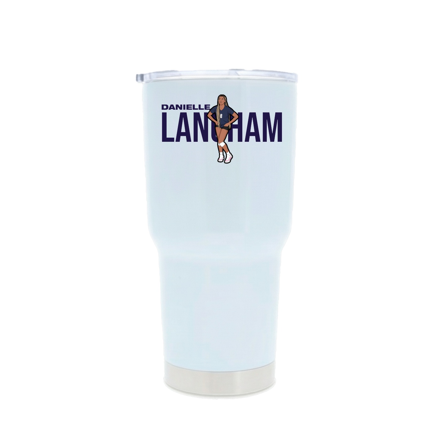 30oz Stainless Steel Tumbler — Player Name in White