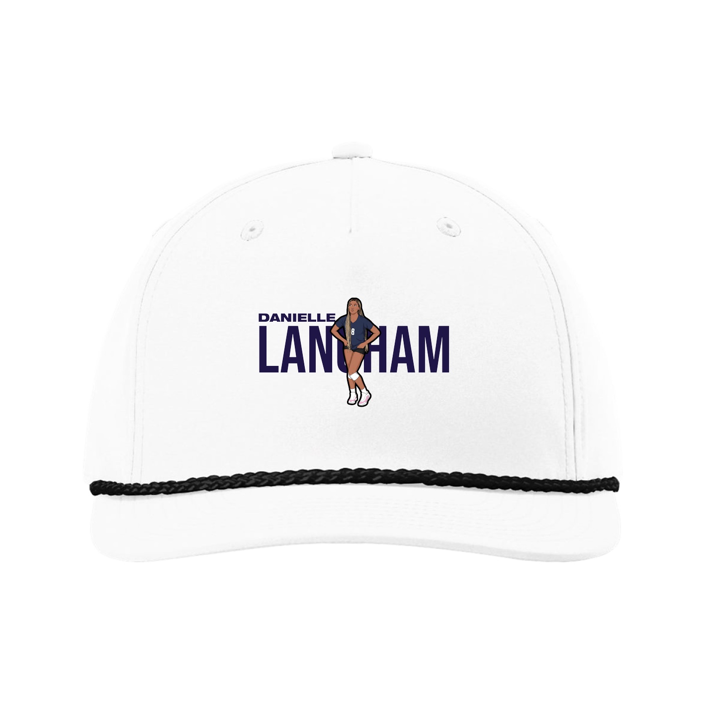 Five-Panel Classic Rope Cap — Player Name in White