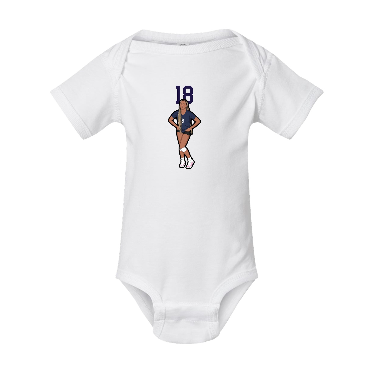 Baby Onesie — Number Top in White