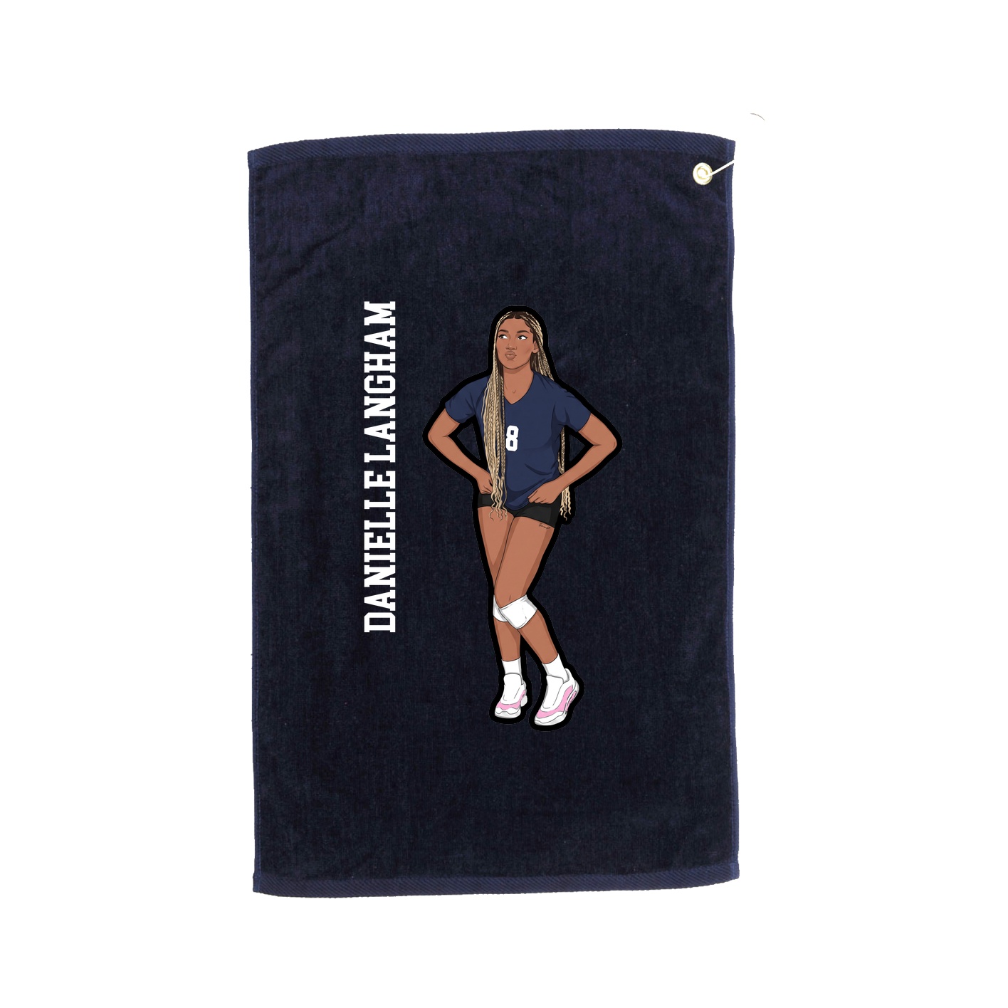 Golf Towel — Name Vertical in Navy