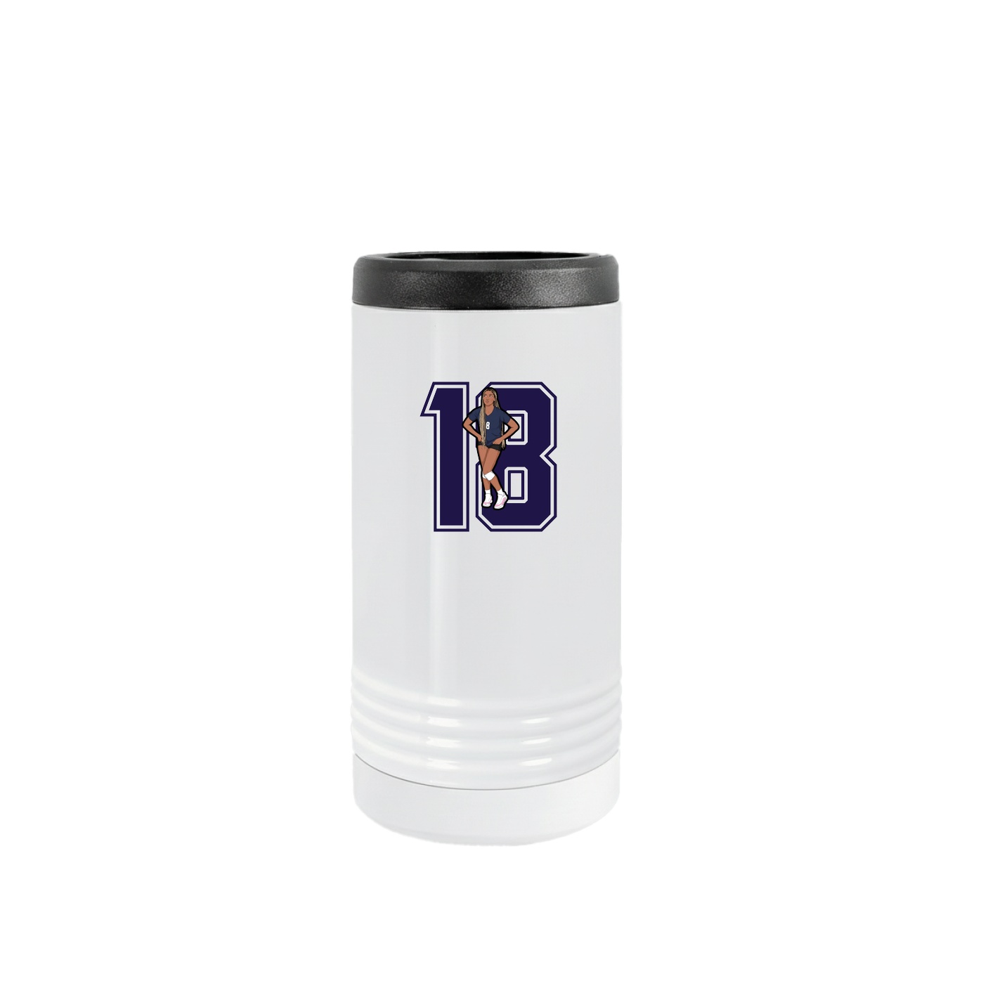 Slim Beverage Holder — Number in White