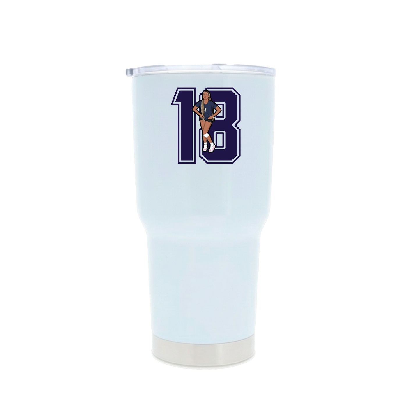 30oz Stainless Steel Tumbler — Number in White