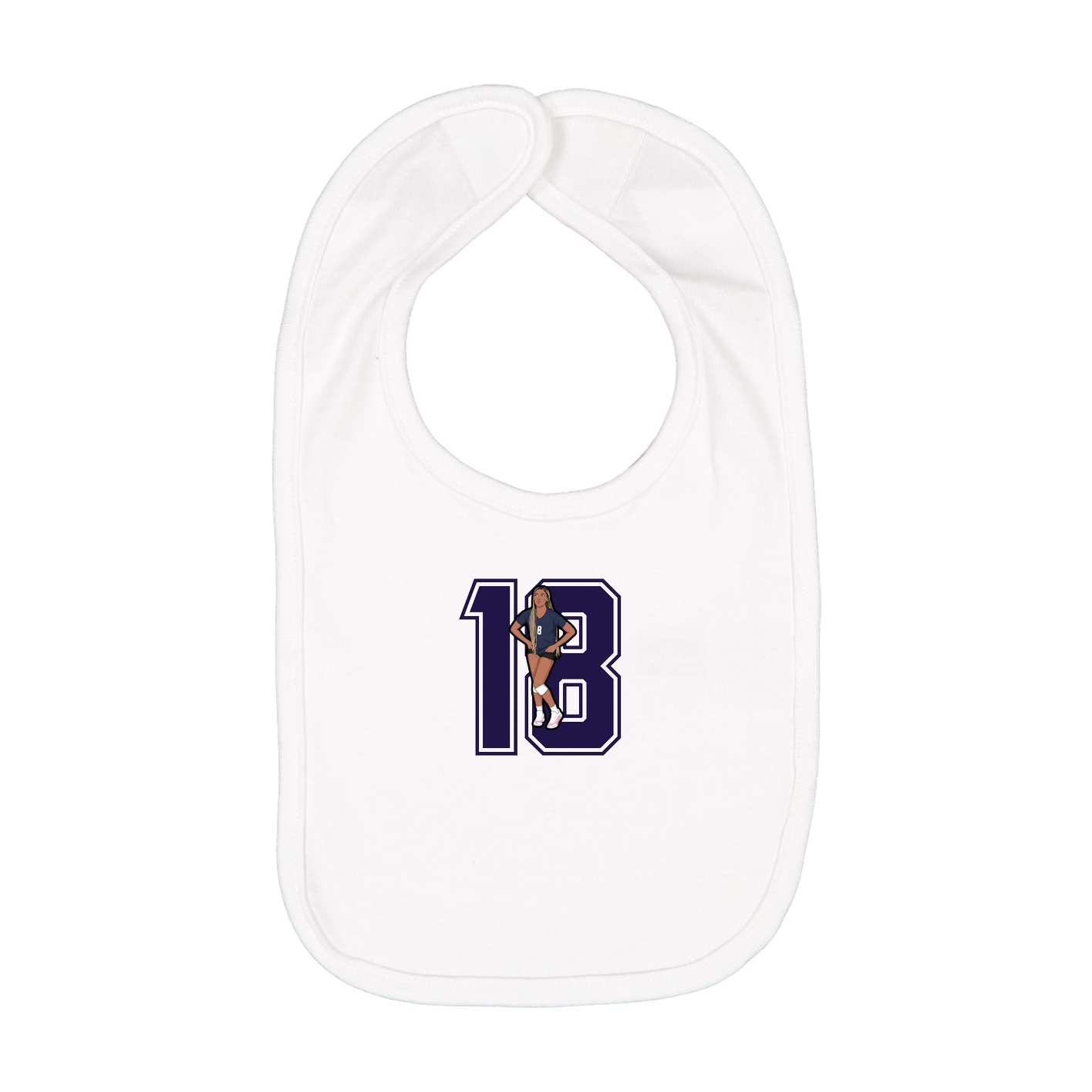 Infant Bib — Number in White