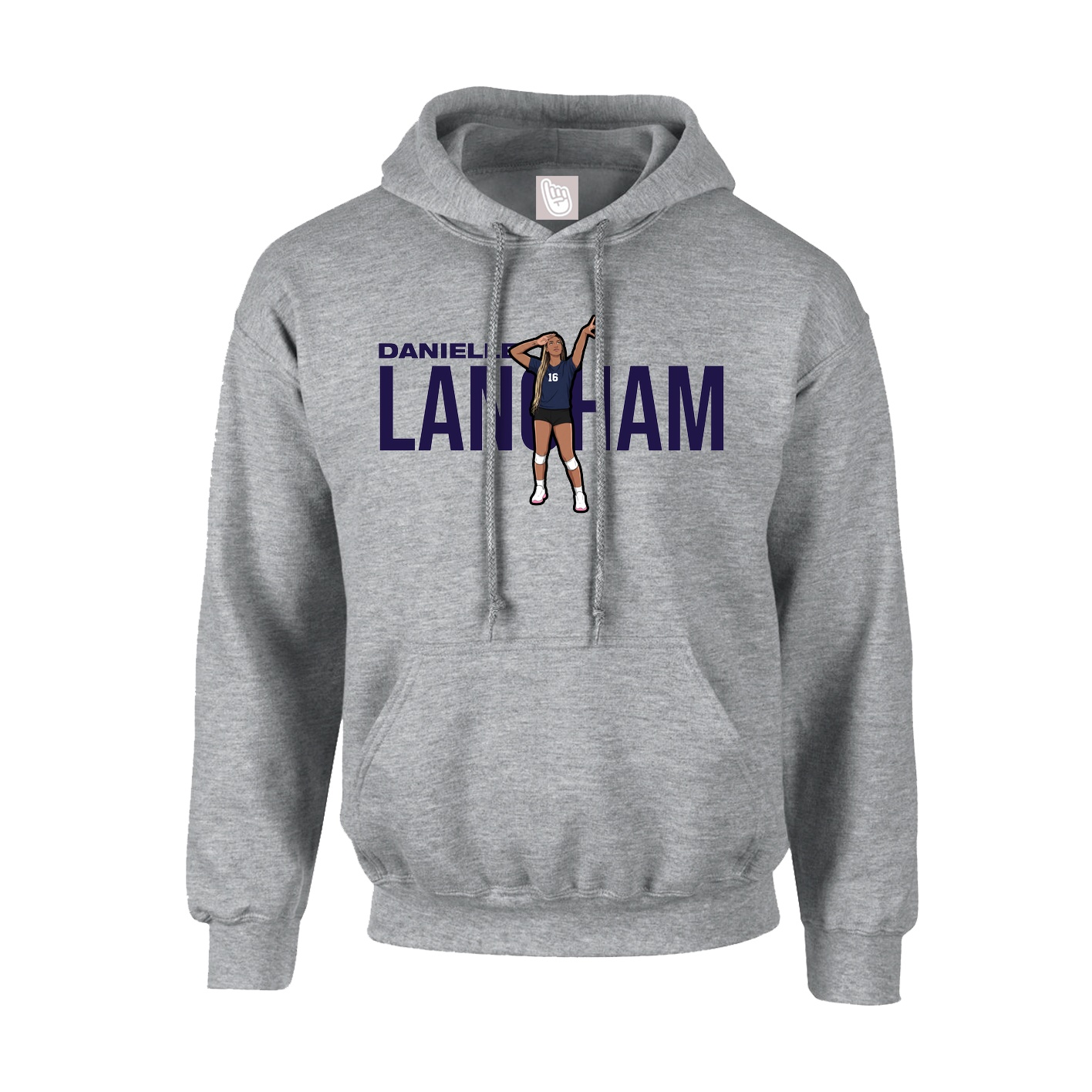 Youth Hoodie — Player Name in Grey