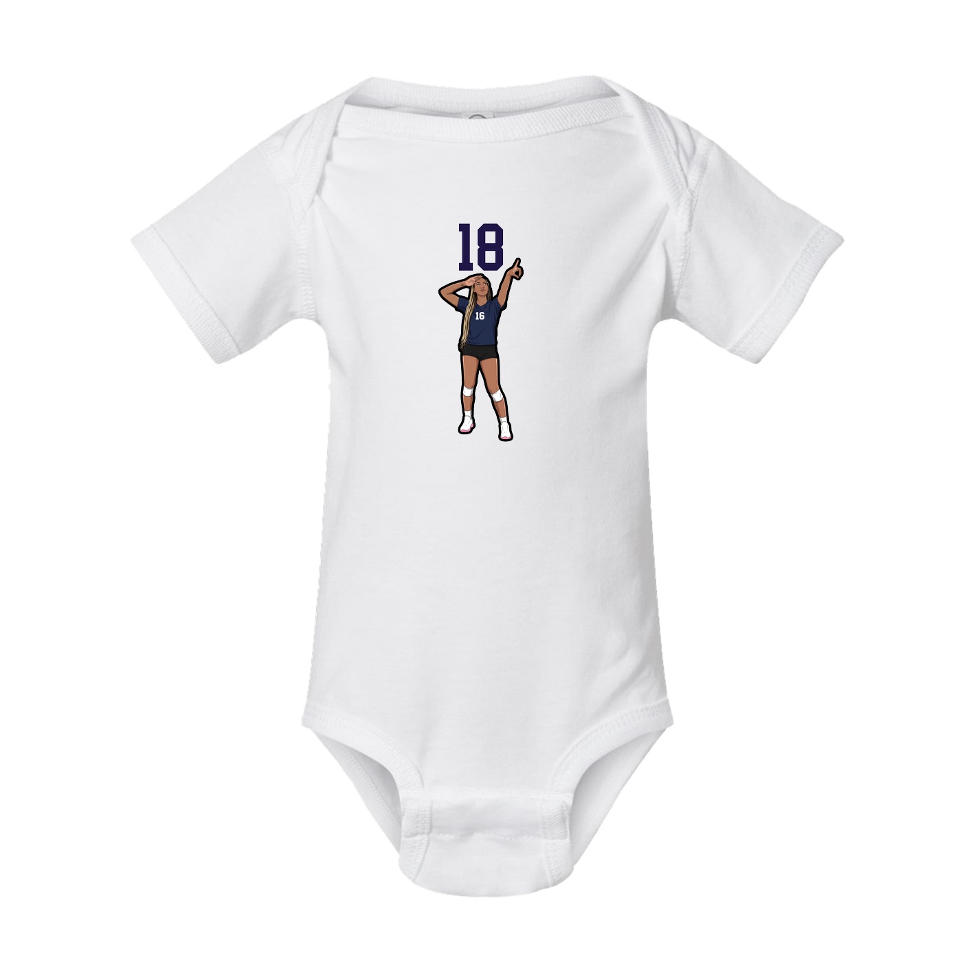 Baby Onesie — Number Top in White