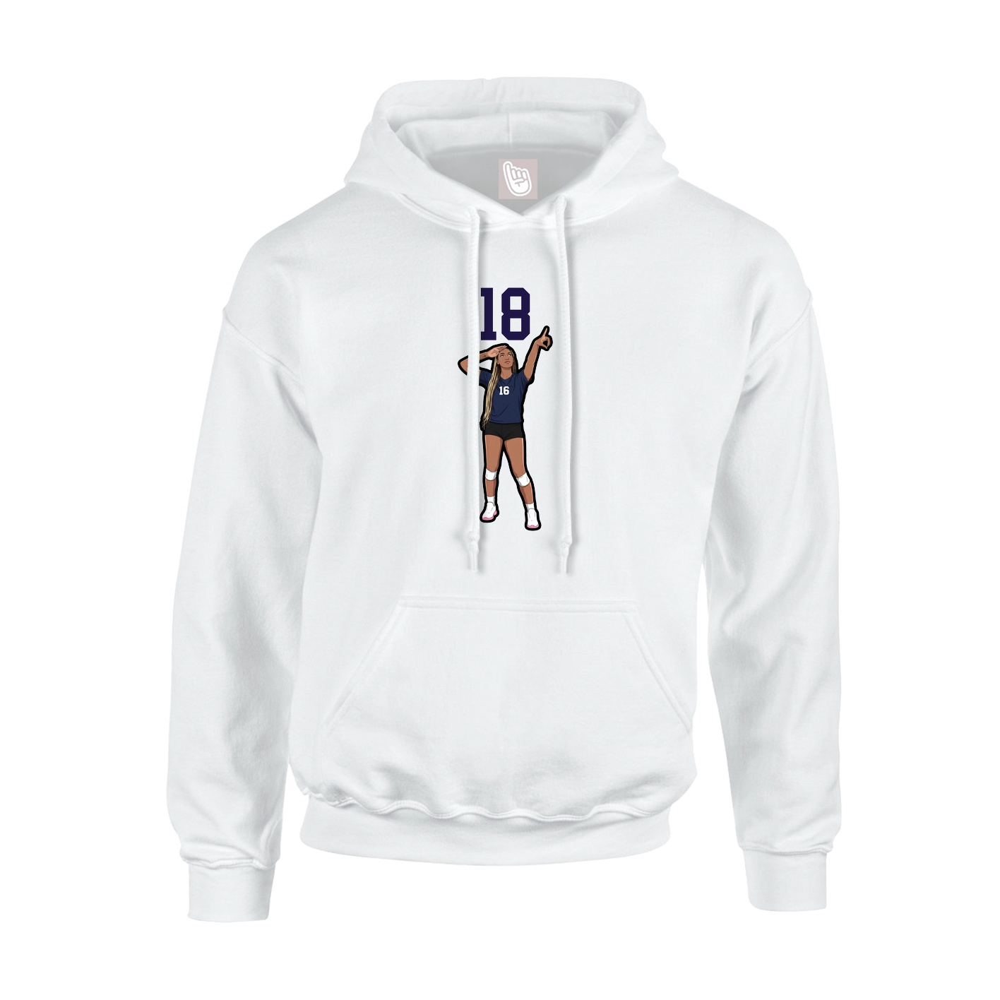 Hoodie — Number Top in White