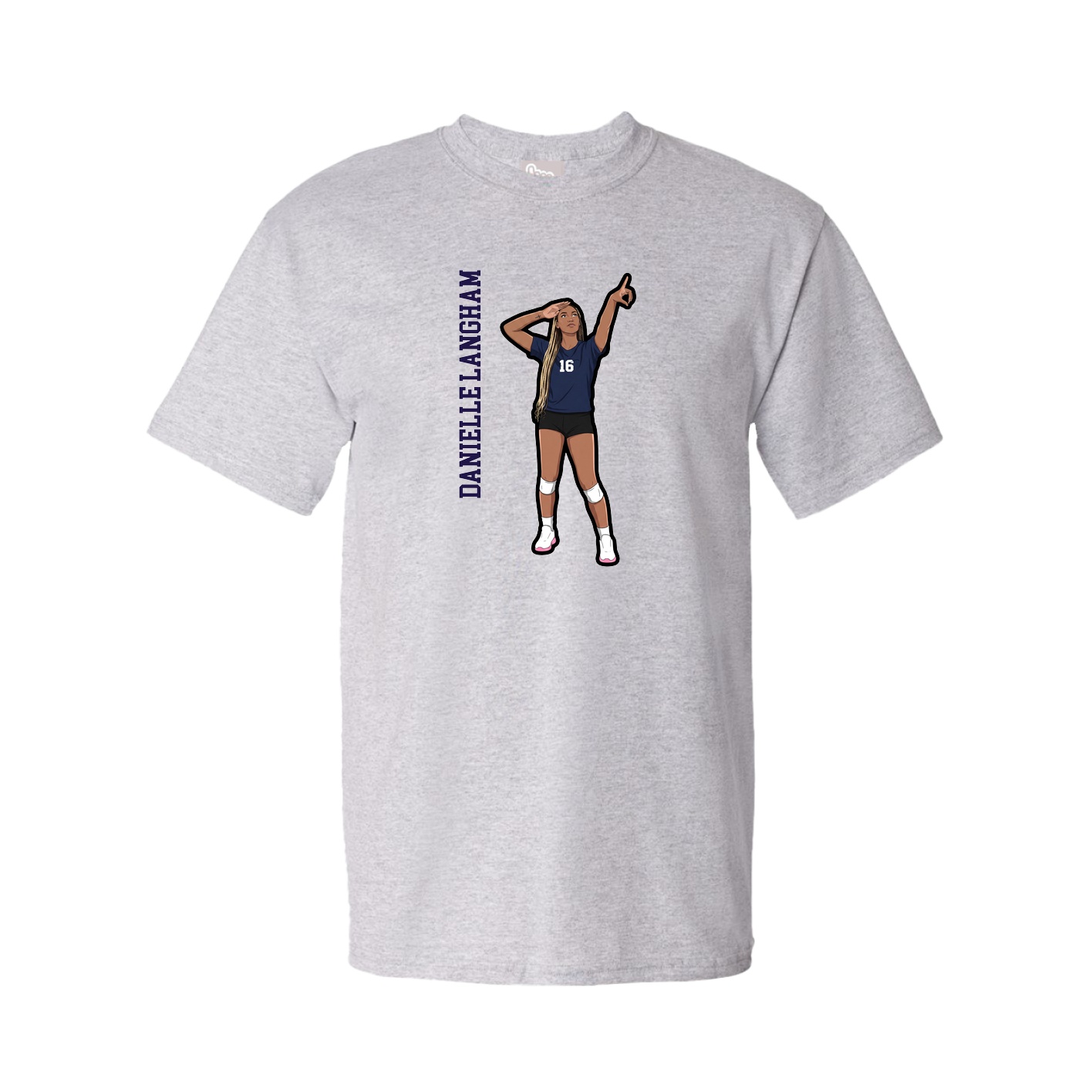 Tee — Name Vertical in Grey