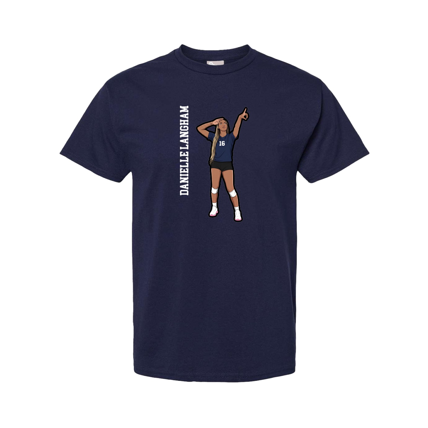 Tee — Name Vertical in Navy