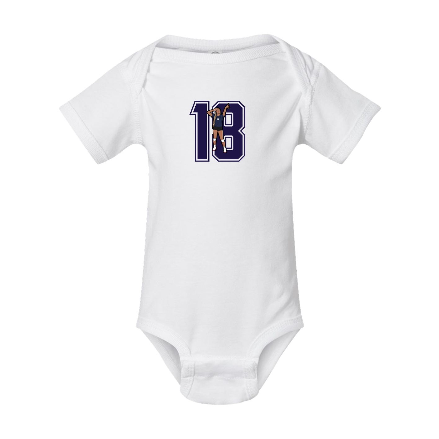 Baby Onesie — Number in White